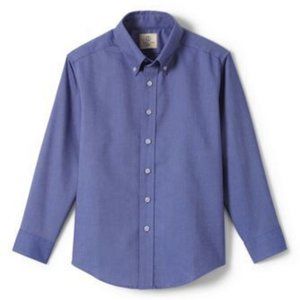 NWT LANDS' END BOYS LONG SLEEVE OXFORD DRESS SHIRT FRENCH BLUE 12H